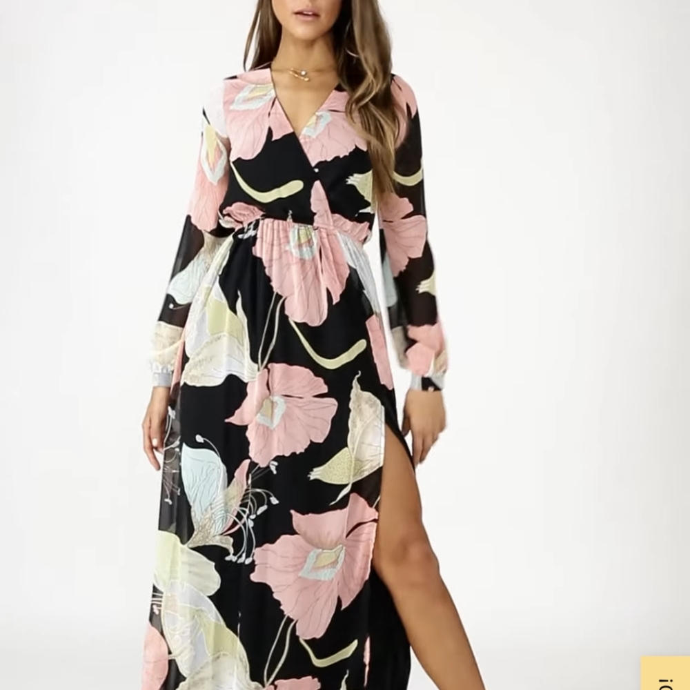 Lulu's Water Lilies Maxi Dress